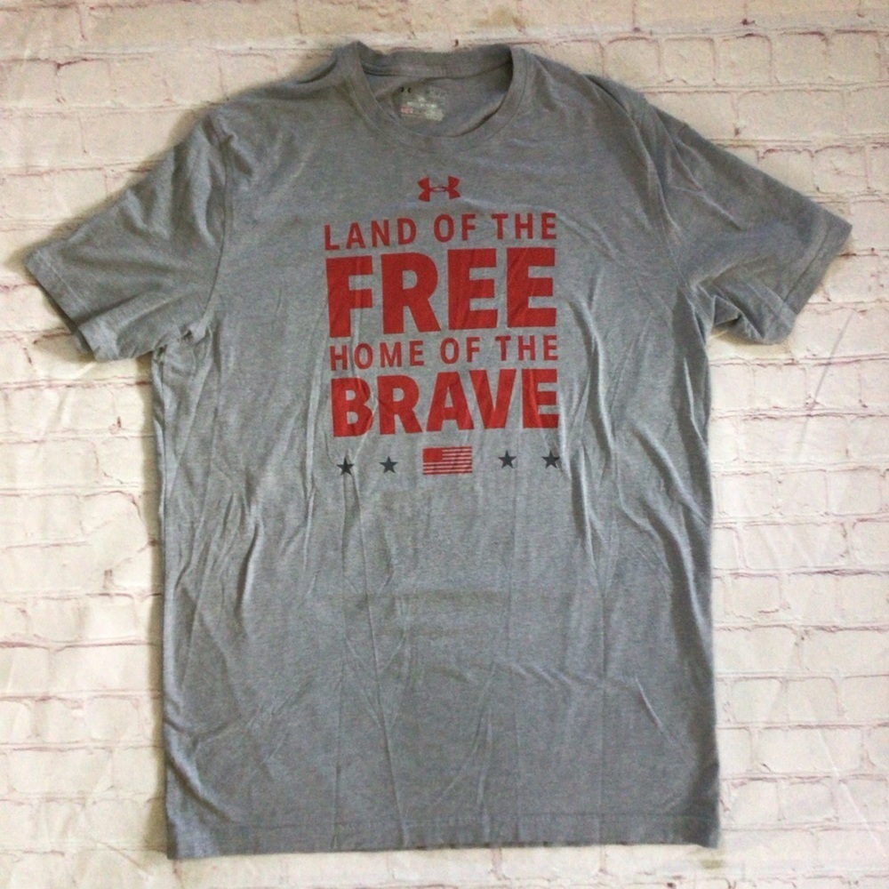 Under Armour Land of the Free Home of the Brave Heat Gear Shirt - Size Medium